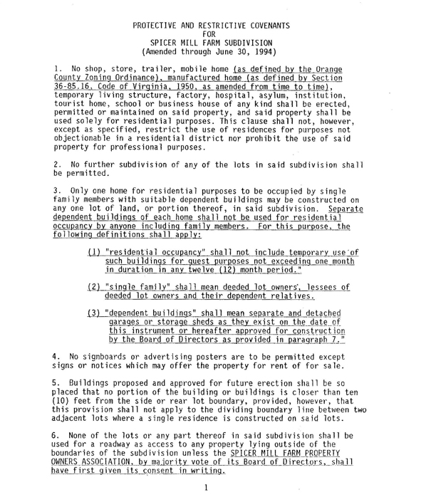 1994 SMFPOA Restrictive & Protective Covenants